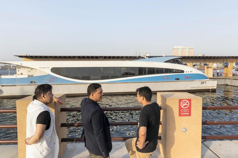 DUBAI, UNITED ARAB EMIRATES. 10 SEPTEMBER 2019. Taking the Dubai to Sharjah ferry services to escape traffic.  (Photo: Antonie Robertson/The National) Journalist: Patrick Ryan. Section: National.
