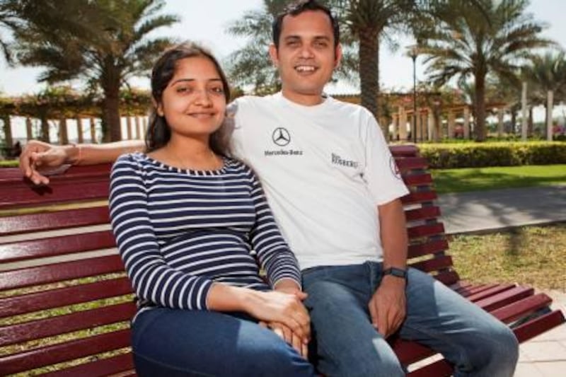 November 18. Husband Rashik Panchal and wife Mitali who met over a internet dating site and is now married and expecting their first child. November 18, Dubai, United Arab Emirates (Photo: Antonie Robertson/The National)