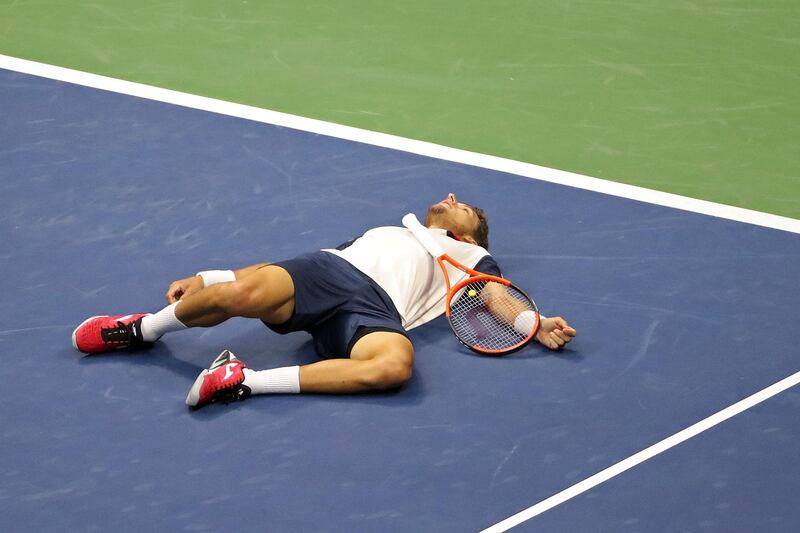 Pablo Carreno Busta of Spain reacts after missing a shot against Kevin Anderson of South Africa (not pictured) on day 12 of the US Open tennis tournament at USTA Billie Jean King National Tennis Center. Anthony Gruppuso / USA TODAY Sports