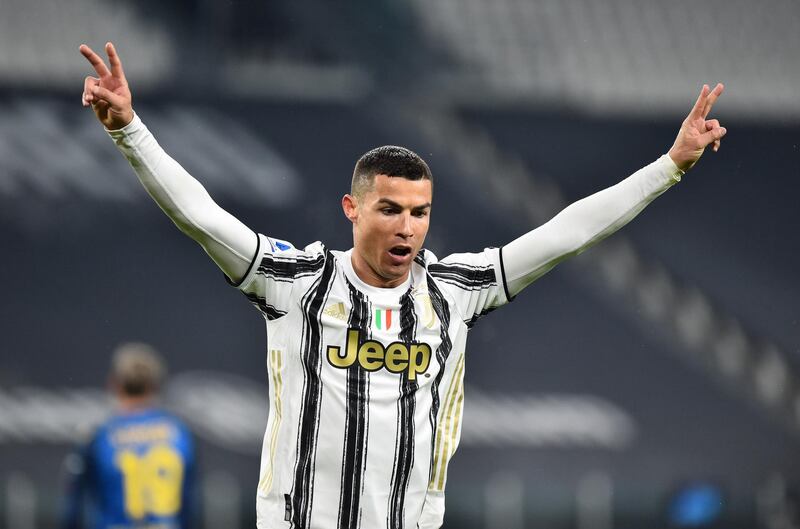 Cristiano Ronaldo celebrates scoring their third goal. Reuters