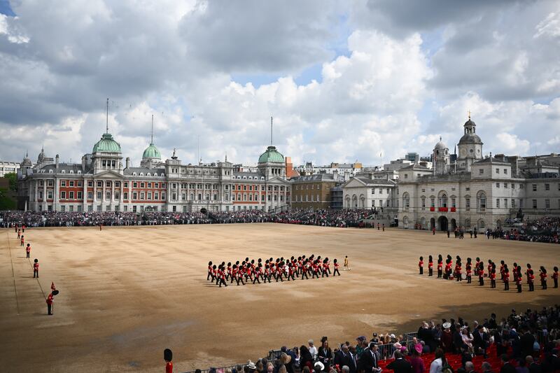 Marching in Horse Guards Parade, central London. Getty 