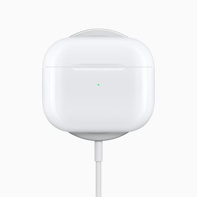 Apple's new AirPods now come with MagSafe charging. Courtesy Apple