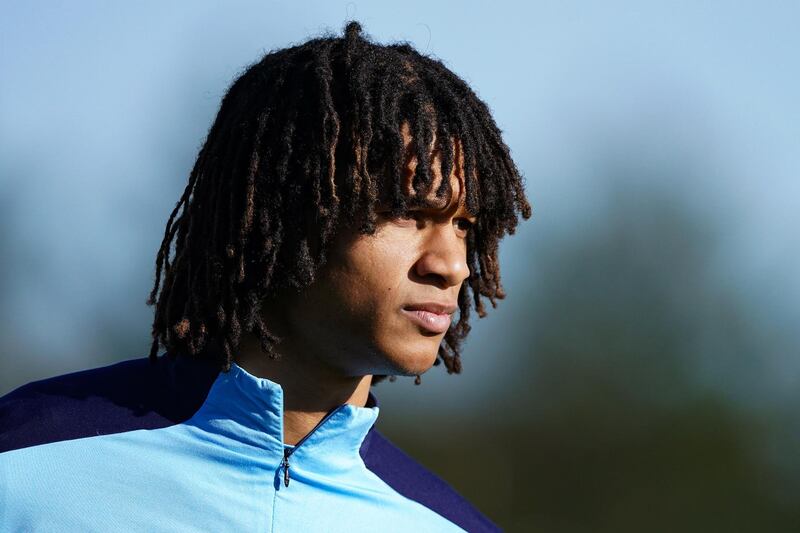 MANCHESTER, ENGLAND - NOVEMBER 06: Nathan Ake of Manchester City looks on during a training session at Manchester City Football Academy on November 06, 2020 in Manchester, England. (Photo by Matt McNulty - Manchester City/Manchester City FC via Getty Images)