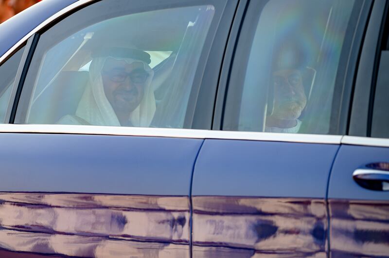President Sheikh Mohamed arrives at the event. Photo: UAE Presidential Court 