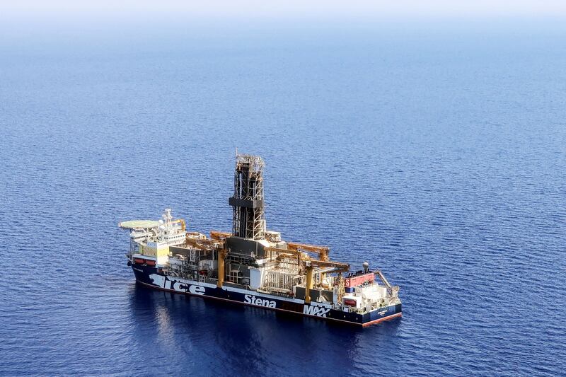 The Energean drill ship entered the Karish natural gas field last month. Reuters