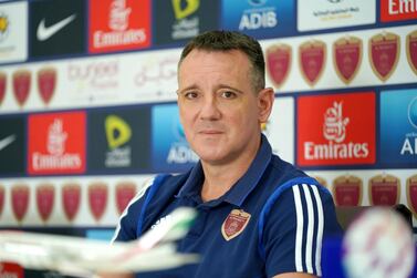 Al Wahda manager Vuk Rasovic at the pre-match conference at the Al Nahyan stadium. Courtesy Al Wahda