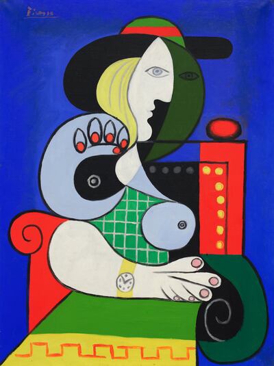 Femme a la Montre by Pablo Picasso is a portrait of his mistress Marie-Therese Walter painted in 1932. Photo: Sotheby's