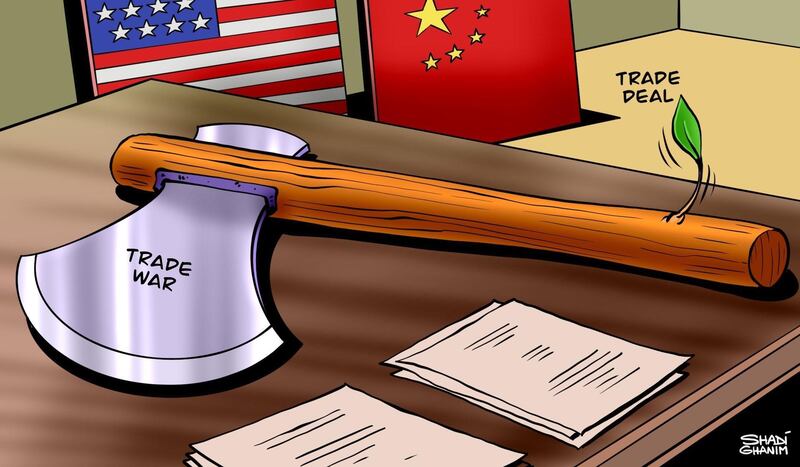 Our cartoonist Shadi Ghanim's take on the ongoing trade talks between the US and China