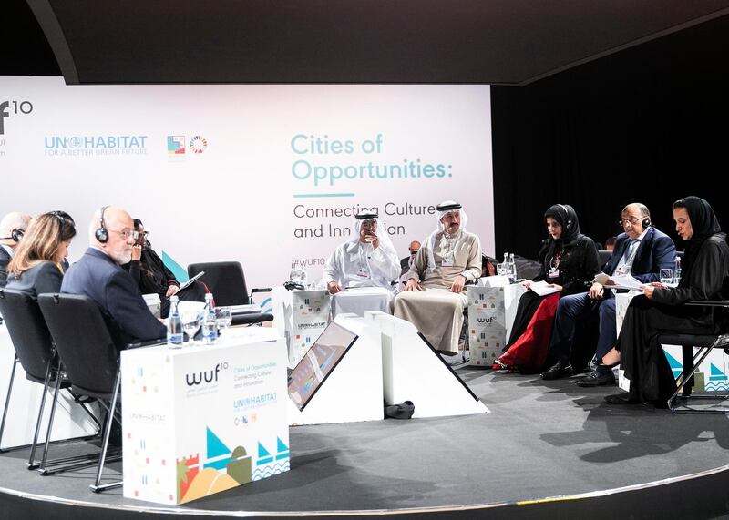 ABU DHABI, UNITED ARAB EMIRATES. 9 FEBRUARY 2020.
Sustainable Urban Development in the Arab/MENA Region  session at the tenth session of World Urban Forum held in ADNEC.
(Photo: Reem Mohammed/The National)

Reporter: KELLY
Section: