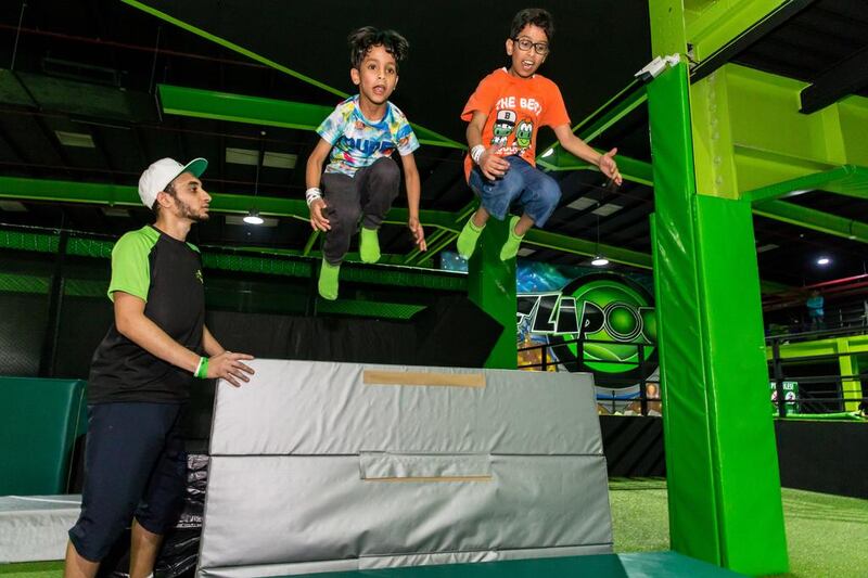 Flip Out Dubai has trampolining fun all weekend, plus fitness classes starting Monday. Courtesy Flip Out Dubai