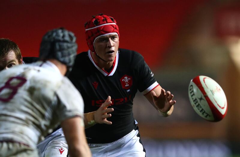 James Botham of Wales catches the ball during the Autumn Nations Cup against Georgia at Parc y Scarlets. Getty