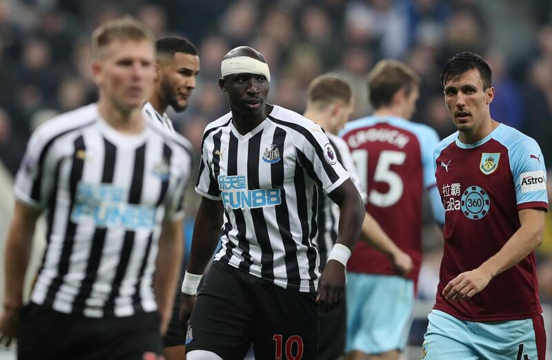 Soccer Football - Premier League - Newcastle United v Burnley - St James' Park, Newcastle, Britain - February 26, 2019  Newcastle United's Mohamed Diame wears a bandage during the match                   REUTERS/Scott Heppell  EDITORIAL USE ONLY. No use with unauthorized audio, video, data, fixture lists, club/league logos or "live" services. Online in-match use limited to 75 images, no video emulation. No use in betting, games or single club/league/player publications.  Please contact your account representative for further details.