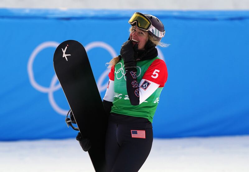 USA's Lindsey Jacobellis after winning the women's snowboard cross final. PA