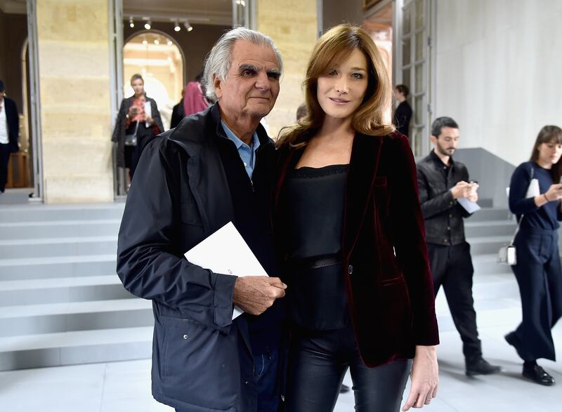 Patrick Demarchelier and Carla Bruni attend the Christian Dior show on September 30, 2016 in Paris, France. Getty Images