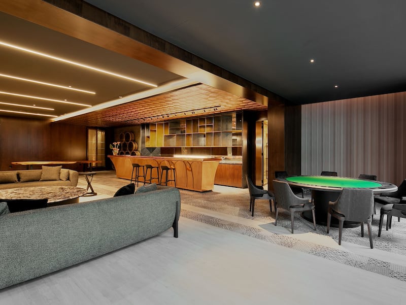 Space to entertain in the basement.