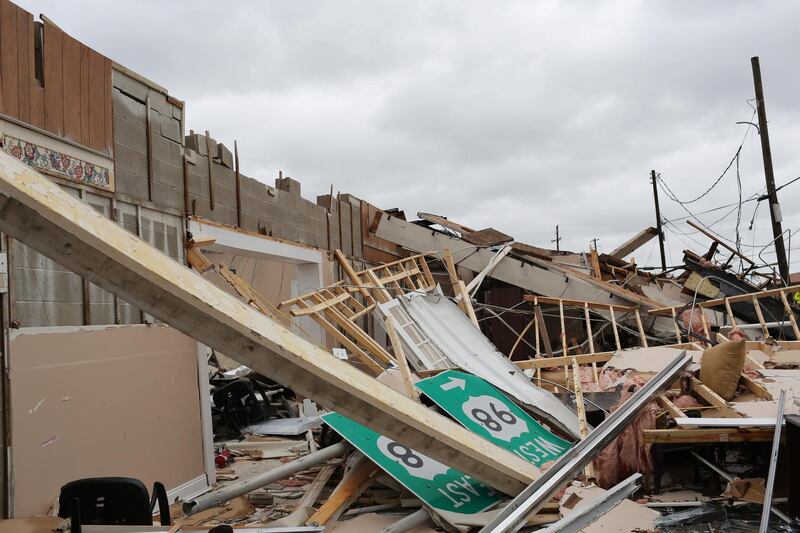 A collapsed building after the arrival of Hurricane Michael in Panama City, Florida. EPA
