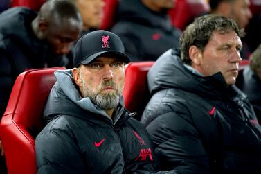Liverpool manager Jurgen Klopp during the Champions League round of 16 match at Anfield, Liverpool. Picture date: Tuesday February 21, 2023.