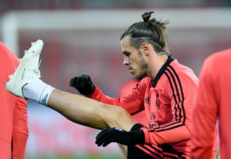 Gareth Bale goes through his paces during the training session. EPA