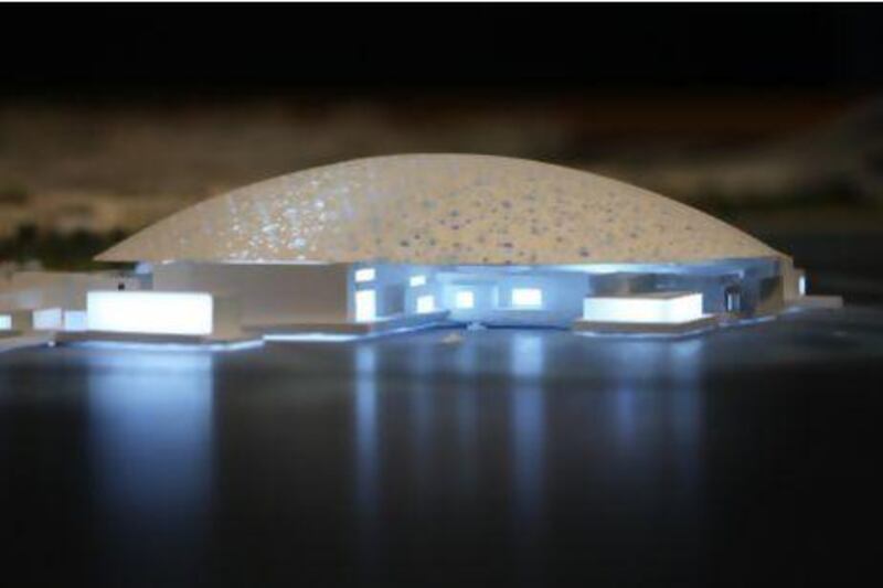 A model of the Louvre which will be built on Saadiyat Island. Pawan Singh / The National