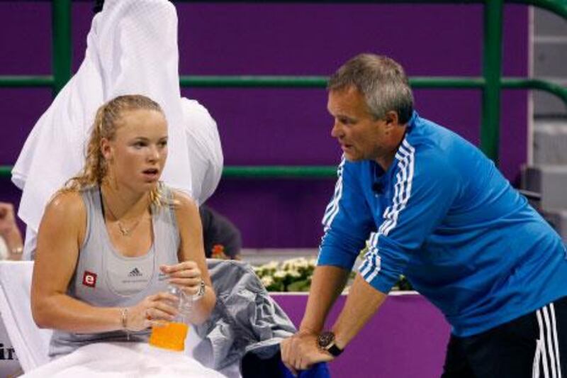 Piotr Wozniacki, left, is back coaching his daughter Caroline, after they dispensed with Ricardo Sanchez.