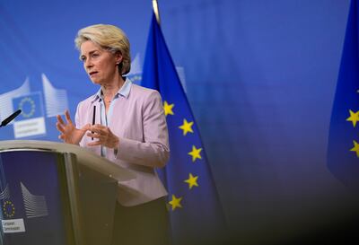 European Commission president Ursula von der Leyen called for a price cap on Russian gas. AP 
