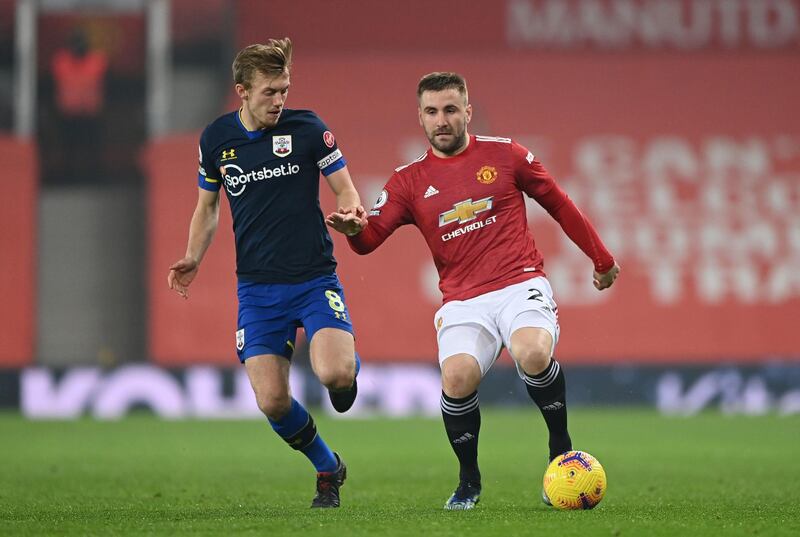 Luke Shaw 9 Pushed up towards Rashford on the slick surface. Crossed for first goal to fellow full-back and involved in second. Crossed for fourth with Cavani and created chances throughout. Superb this season, a player on top of his game. PA