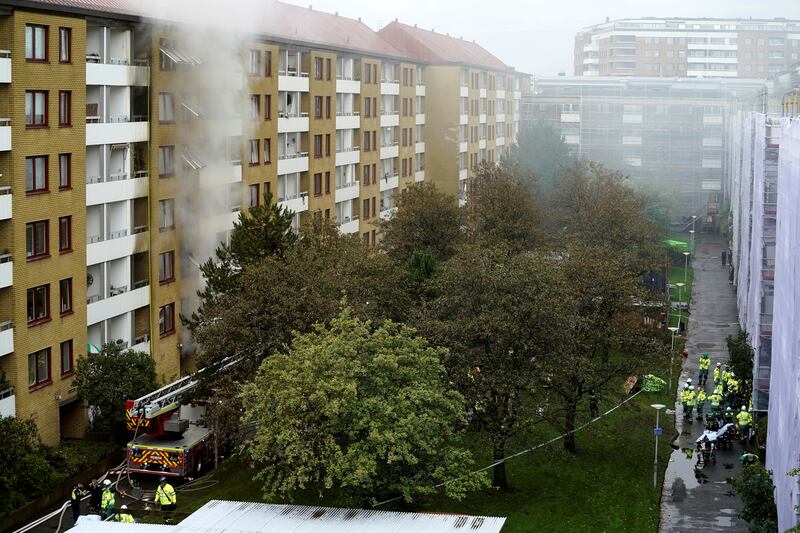 The apartment block in Gothenburg after Tuesday morning's explosion that injured 16 people, four seriously. Reuters