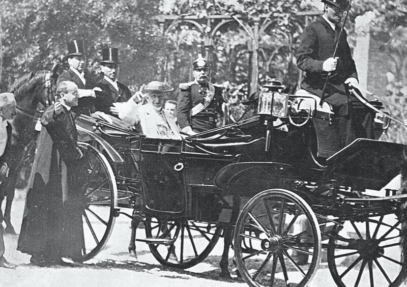 Riding in an open carriage, Pope Leo XIII served from 1878 to 1903. He was known to have a major influence on a number of excellent men in getting them to join the college of cardinals. (Photo by Â© CORBIS/Corbis via Getty Images)