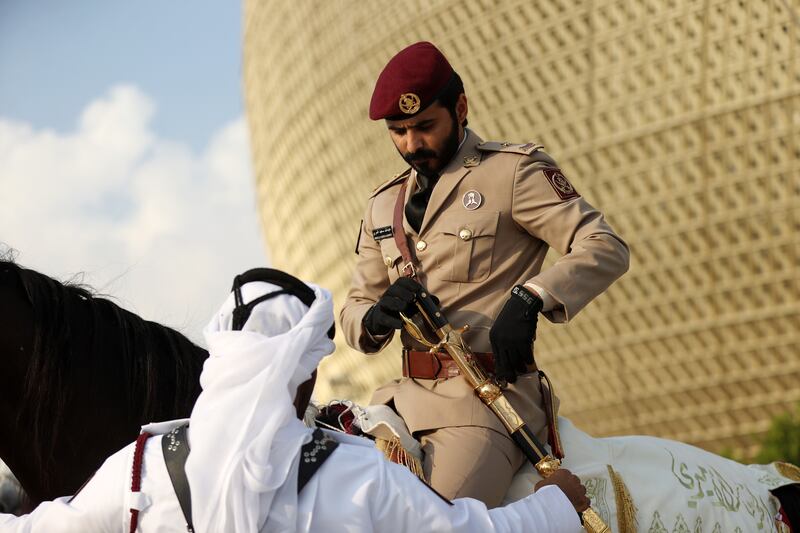 The Qatari Amiri Guard are patrolling outside the stadium. Getty Images