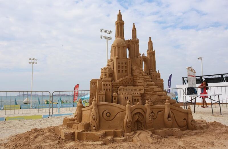 The seven-tonne sand sculpture at The Beach in Dubai by Australian sand sculptor Jenny Rossen. Courtesy The Beach