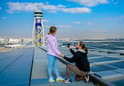 Girfanova says she will remember the moment of the proposal for a lifetime. Photo: Dubai Airports