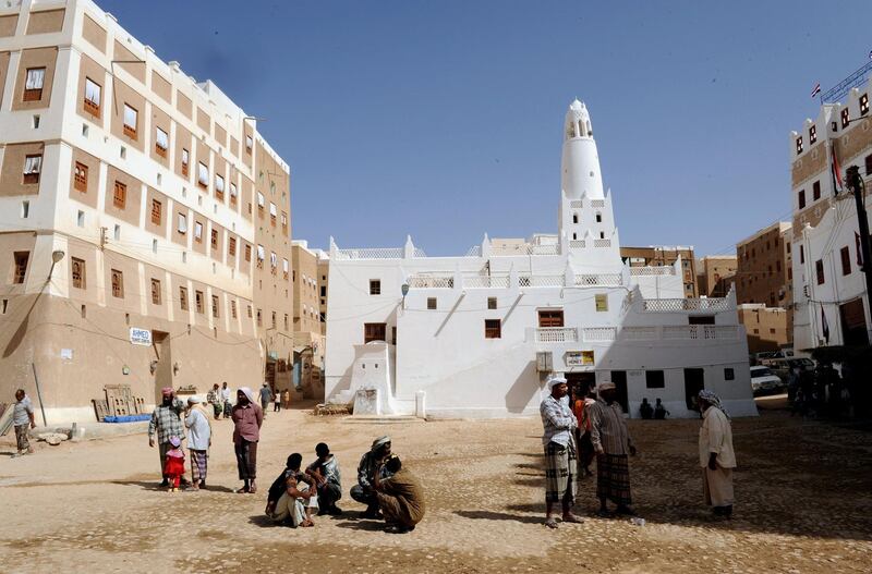 Mandatory Credit: Photo by Yahya Arhab/EPA/Shutterstock (7718774c)Yemenis Gather at a Square of the Historical City of Shibam Which Consists of 500 Buildings Built in the 16th Century with Mud Bricks From the Local Clay in Hadramout Province Yemen 08 March 2010 Hadramout Has the Most Famous Historic Sites in Yemen the City Also is Considered One of the Main Roots of Yemen Civilization Enriched with Deep Rooted Historic Antiquities Yemen HadramoutYemen Hadramout Culture - Mar 2010