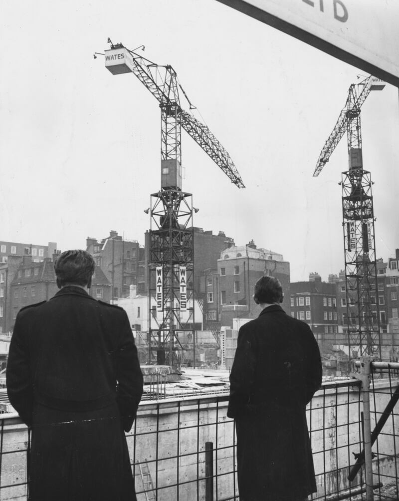 The embassy building under construction in Grosvenor Square, central London, in 1958. Getty Images