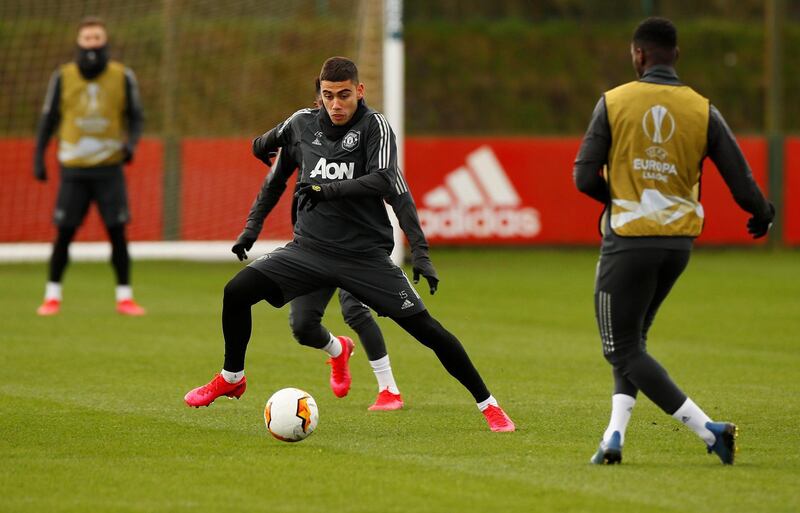 Manchester United's Andreas Pereira during training. Reuters