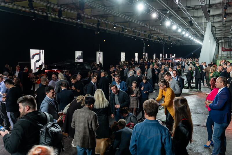 Motoring aficionados gather at Copenhagen's Train Workshop for the launch of the Polestar 3.