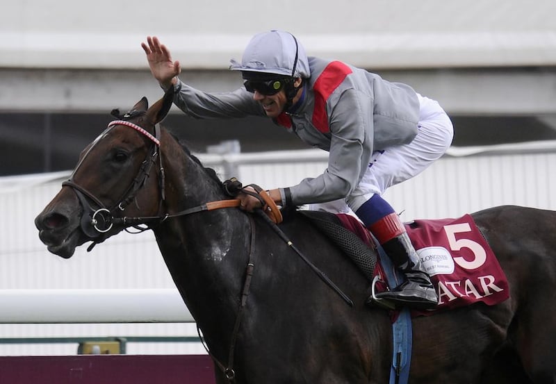 Treve, ridden here by Frankie Dettori, is one of the horses owned by Sheikh Joaan bin Hamad of Qatar that are poised to compete in three of the world's most prestigious races in the space of a month. Alan Crowhurst / Getty Images