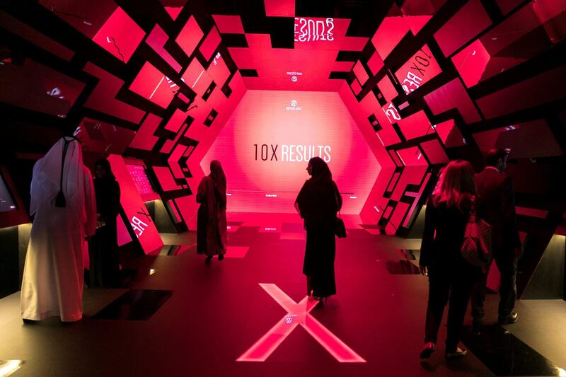 DUBAI, UNITED ARAB EMIRATES - Feb 11, 2018.

Dubai 10X booth at World Government Summit.

Dubai 10X was launched by Sheikh Mohammed bin Rashid, Vice President and Ruler of Dubai, at the World Government Summit in 2017, as part of plans to place Dubai ahead of other cities by 10 years. The programme encourages the use of all available technologies to deliver new or existing services in radically different ways.

(Photo: Reem Mohammed/ The National)

Reporter: 
Section: NA