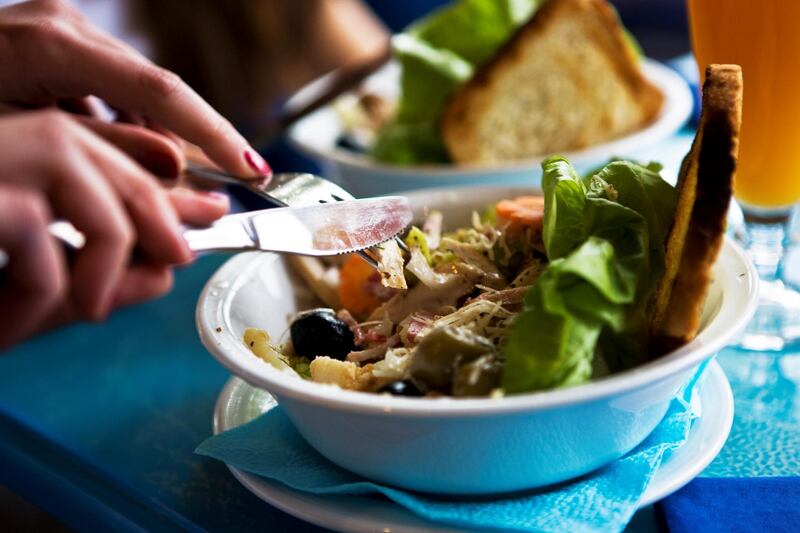 Woman eating healthy food, selective focus, canon 1Ds mark III