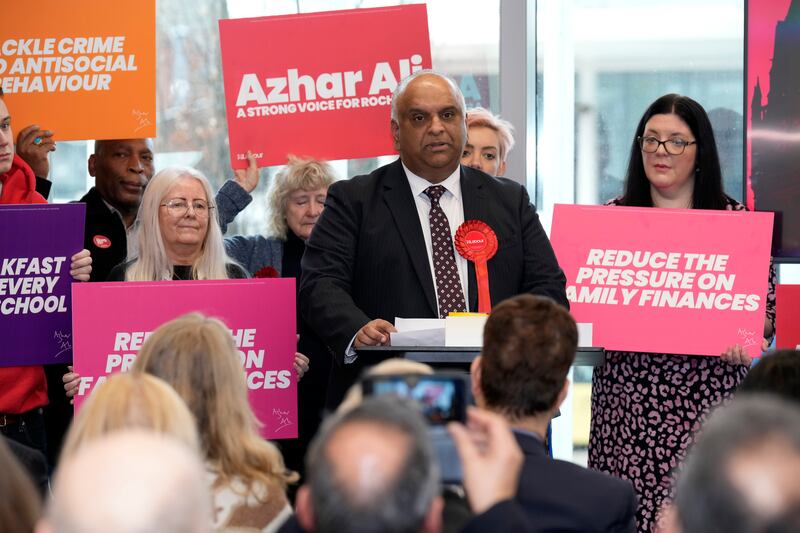 Labour candidate for Rochdale, Azhar Ali, launches his by-election campaign on February 7 in Rochdale, England. Getty Images