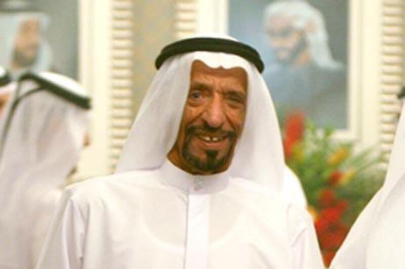 The late Sheikh Mubarak al Nahyan, pictured in September 2008.