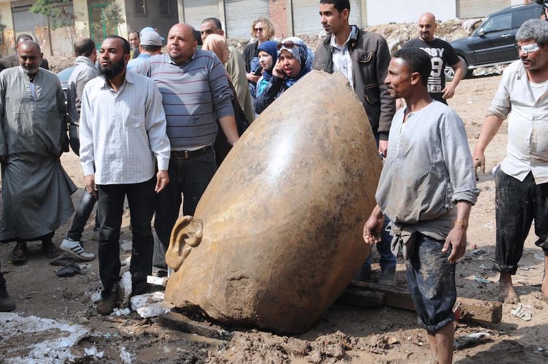A statue that may be of pharaoh Ramses II was found in Cairo, Egypt on March 8, 2017. Courtesy Egyptian ministry of state for antiquities