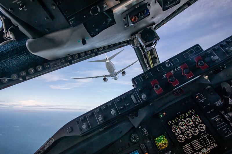 A view from a cockpit during the rehearsal. PA