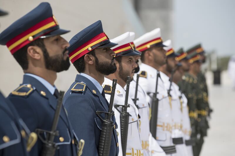 The UAE Armed Forces honour guard at Wahat Al Karama. Ryan Carter / Crown Prince Court - Abu Dhabi