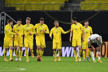 Ukraine players during their recent Nations League match against Germany. Reuters
