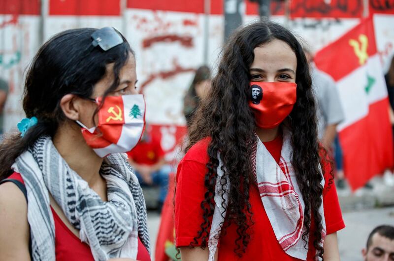 Supporters of the Lebanese Communist Party attend a political festival to mark the 96th anniversary of the founding of the party, in central Beirut, Lebanon. EPA