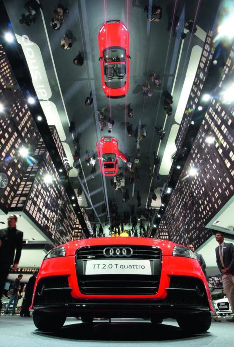 An Audi TTs 2.0 T quattro at the IAA international automobile show in Frankfurt, Germany. Photo by Thomas Lohnes / Getty Images