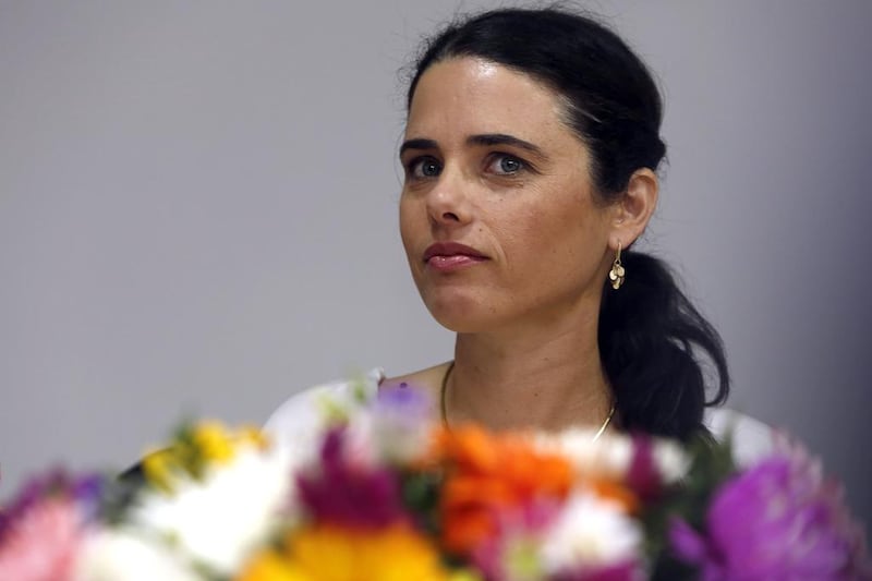 Israel's justice minister Ayelet Shaked is leading efforts to bring Facebook and Israel closer together at the expense of Palestinians. Gali Tibbon / AFP Photo