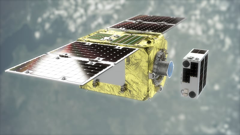 The company wants future satellites to include a magnetic docking plate that will make it easier to clean up low-Earth orbit. Photo: Astroscale