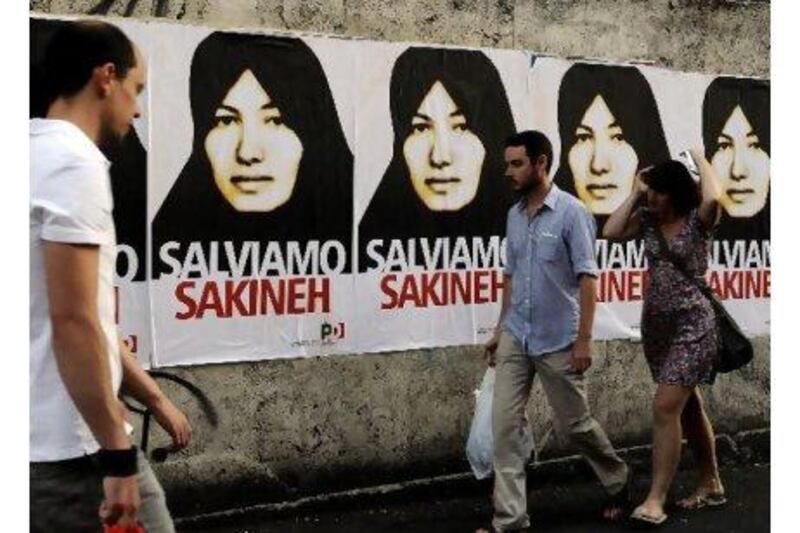 The case of Sakineh Mohammadi-Ashtiani has sparked an international outcry as these posters in central Rome show.