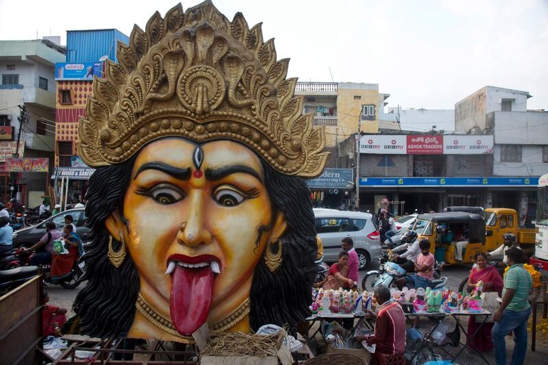 Indians shop for idols of Hindu goddess Lakshmi ahead of Diwali in Hyderabad, India. AP Photo